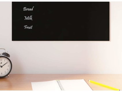 Nástěnná magnetická tabule 50 x 20 cm tvrzené sklo [347937] (Barva Černá)