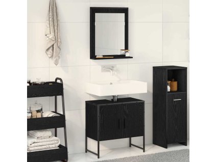 Sada koupelnového nábytku se dveřmi 2 pcs Černá 60 x 33 x 60 cm [3334329]