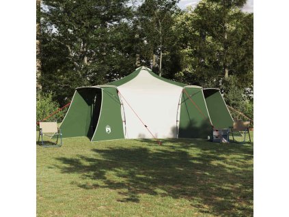 Tipi stan se střechou Zelená a béžová 492 x 492 x 275 cm textil [42000987]