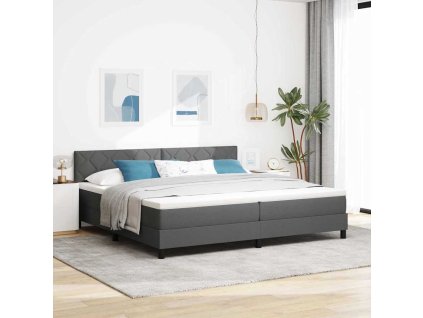 Postel boxspring s matrací Tmavě šedá 200 x 200 cm textil [3338791]
