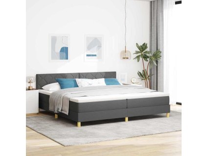 Postel s boxspringem s matrací Tmavě šedá 200 x 200 cm textil [3342542]