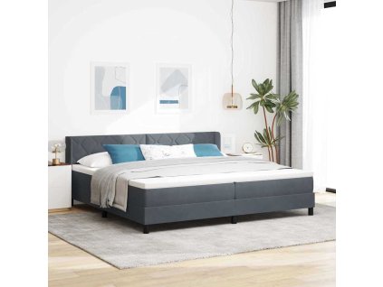 Postel s pružinami a matrací Černá 100x200 cm Samet Tmavě šedá [3341541]