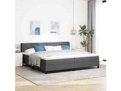 Postel boxspring s matrací s matrací Tmavě šedá 200 x 200 cm [3341189]