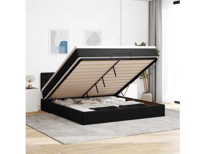 Osmanský rám postele s matrací 160x200cm samet [3312778] (Barva Černá)