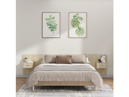 Čelo postele se skříňkami kompozitní dřevo [3115750] (Barva dub sonoma)