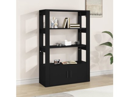 Příborník 80x30x119,5 cm kompozitní dřevo [819469] (Barva Černá)