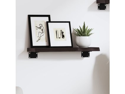 Nástěnná police 40x10x2 cm ošetřený masivní dub [363740] (Barva Tmavě hnědá)