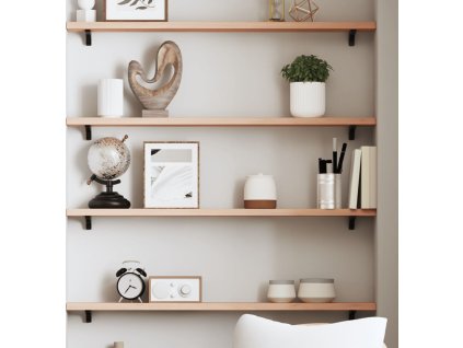 Nástěnná police 80x10x2 cm ošetřený masivní dub [363536] (Barva Přírodní)