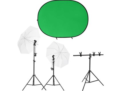 Ateliérové vybavení sada se světly a pozadím [3143951] (Barva Zelená)