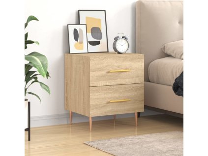 Noční stolek 40 x 35 x 47,5 cm kompozitní dřevo [827280] (Barva Bílá s vysokým leskem)