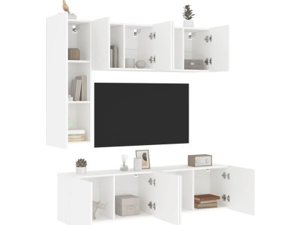 5dílná obývací stěna kompozitní dřevo [3216464] (Barva Bílá)
