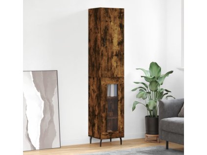 Skříň highboard 34,5 x 34 x 180 cm kompozitní dřevo [3199059] (Barva Bílá s vysokým leskem)