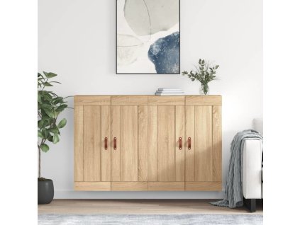 Nástěnné skříňky 2 ks kompozitní dřevo [3197994] (Barva Černá)