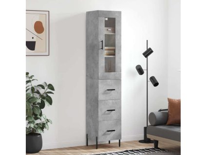 Skříň highboard 34,5 x 34 x 180 cm kompozitní dřevo [3199245] (Barva Betonová šedá)