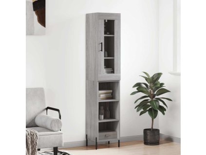 Skříň highboard 34,5 x 34 x 180 cm kompozitní dřevo [3199375] (Barva Šedá sonoma)