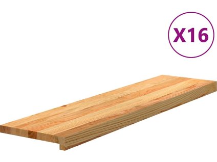Nášlapy na schody 16 ks světle hnědé 100x25x2 cm masivní dub [3282992] (Barva Světle hnědá)