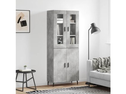 Skříň highboard 69,5 x 34 x 180 cm kompozitní dřevo [3198229] (Barva Betonová šedá)