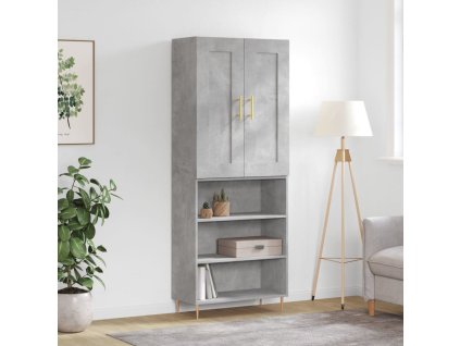 Skříň highboard 69,5 x 34 x 180 cm kompozitní dřevo [3200061] (Barva Betonová šedá)