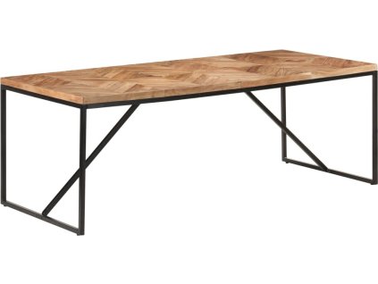 Jídelní stůl 200 x 90 x 76 cm masivní akácie a mangovník [323554] (Barva Černá)