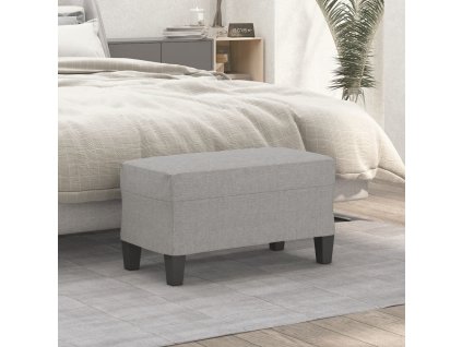 Lavice 70 x 35 x 41 cm textil [349431] (Barva Světle šedá)