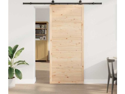 Posuvné dveře Hnědá 80 x 208 cm Masivní borovicové dřevo [3381151]