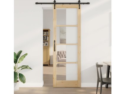 Posuvné dveře ORKDAL Hnědá 78 x 232 cm Dřevo a kov [3332443]