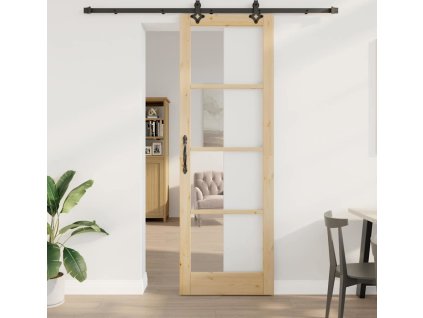 Posuvný dveře Jiný Hnědá 78 x 232 cm Dřevo a kov [3332303]