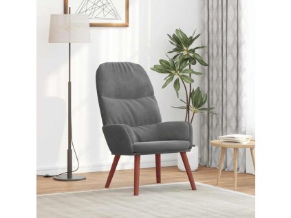 Relaxační křeslo samet [4102611] (Barva Tmavě šedá)