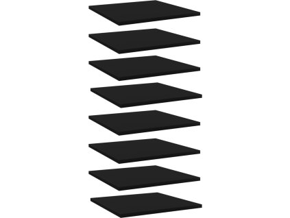 Přídavné police 8 ks 40 x 40 x 1,5 cm dřevotříska [805173] (Barva Černá)