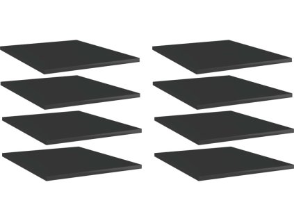 Přídavné police 8 ks 40 x 50 x 1,5 cm dřevotříska [805199] (Barva černá s vysokým leskem)