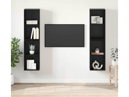 Nástěnná skříň na TV 4 pcs Černý dub 37 x 37 x 72 cm [3393562]