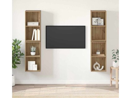 Nástěnná skříň na TV 4 pcs Řemeslný dub 37 x 37 x 72 cm [3393563]