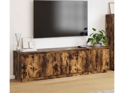 TV skříňka s LED Kouřový dub 180 x 38 x 49 cm kompozitní dřevo [3376148]