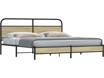 Kovový rám postele bez matrace 193 x 203 cm [3318686] (Barva dub sonoma)