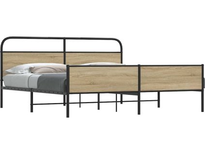 Kovový rám postele bez matrace 183 x 213 cm [3318675] (Barva Kouřový dub)