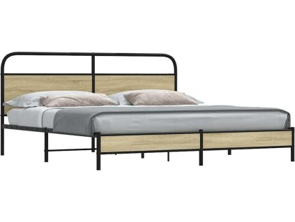 Kovový rám postele bez matrace 183 x 213 cm [3318685] (Barva dub sonoma)