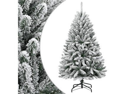 Umělý sklápěcí vánoční stromek se stojanem 150 cm [357792] (Barva Zelená a bílá)