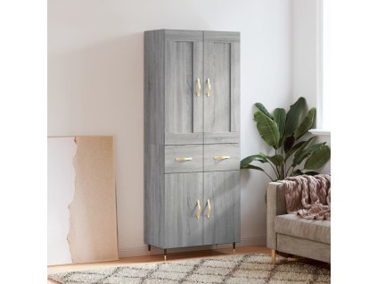 Skříň highboard 69,5 x 34 x 180 cm kompozitní dřevo [3199863] (Barva Šedá sonoma)