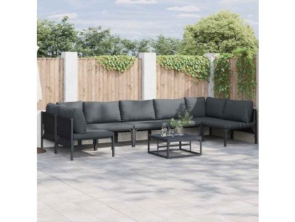 Sada zahradních pohovek 8 pcs Antracitová Ocel [3378983]