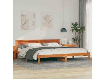 Rám postele Voskově hnědá 200 x 200 cm Masivní borovicové dřevo [3385747]