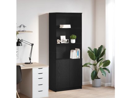 Skříň highboard 70 x 35 x 180 cm kompozitní dřevo [3328472] (Barva Černá)