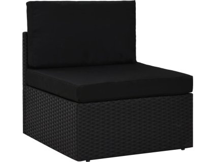 Dílčí středová pohovka polyratan [49498] (Barva Černá)