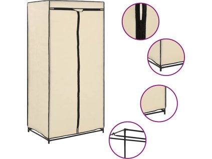 Šatní skříň 75 x 50 x 160 cm [282439] (Barva Krémová)