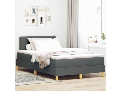 Postel s boxspringem s matrací Tmavě šedá 120 x 200 cm textil [3342507]