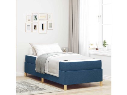 Postel s boxspringem s matrací Modrá a bílá 90 x 200 cm textil [3398912]