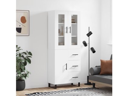 Skříň highboard 69,5 x 34 x 180 cm kompozitní dřevo [3198489] (Barva Bílá)