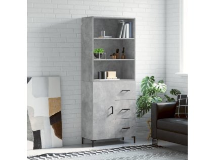 Skříň highboard 69,5 x 34 x 180 cm kompozitní dřevo [3189473] (Barva Betonová šedá)