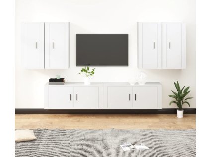 6dílný set TV skříněk kompozitní dřevo [3188710] (Barva Bílá)