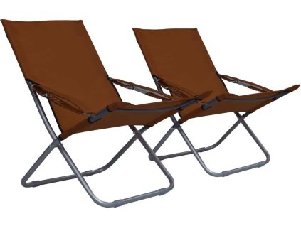 Skládací plážové židle 2 ks textil [47902] (Barva Modrá)