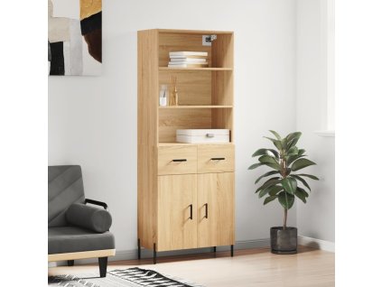 Skříň highboard 69,5 x 34 x 180 cm kompozitní dřevo [3200524] (Barva dub sonoma)